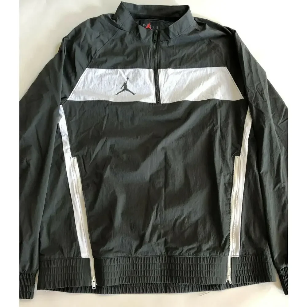 Nike Air Jordan Team Dri Fit Woven Windbreaker Grey Jacket CD2218-060 Size M